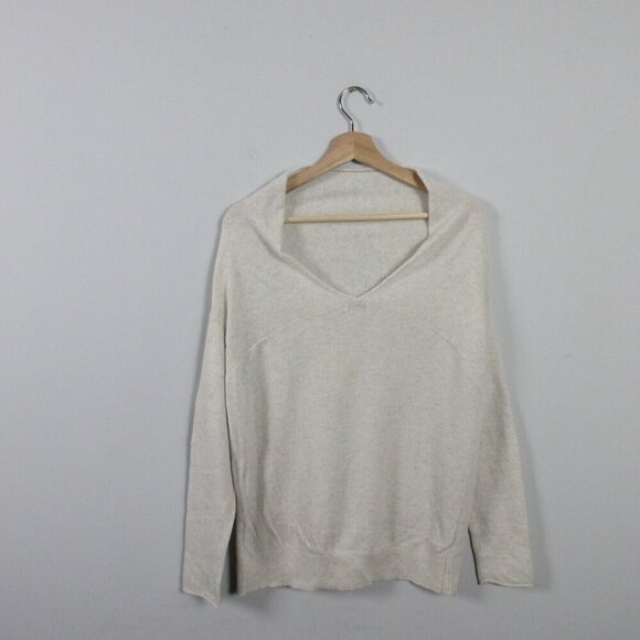 Club Monaco Womens Cashmere 100% Ivory Open Back Medium M Luxury 214 - Picture 1 of 8